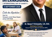 Hari Amal Internasional 2026, Dr. Bonar P. Krisnanto Ajak Masyarakat Perkuat Kepedulian