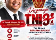 Dr. Bonar P. Krisnanto: Selamat HUT ke-81 TNI, Terus Mengabdi untuk Bangsa dan Negara